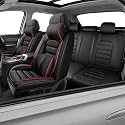 Car Seat Covers for X2,for BMW X2 2018-2025 2026,Waterproof Leather Seat Covers,Compatible Airbag,Full Set Comfort Car Seat Protectors for Most Cars(Pillows,Black&amp;Red)