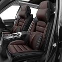 Car Seat Covers for X2,for BMW X2 2018-2025 2026,Waterproof Leather Seat Covers,Compatible Airbag,Front Set Comfort Car Seat Protectors for Most Cars(Pillows,Black&amp;Coffee)