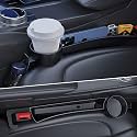 Car Seat Gap Plug with Storage Slot, Auto Gap Filler Organizer with Cup Holder, Universal Carseat Side Gap Filler Strip 2 Pack Between Front Seats &amp; Console, Anti-drop Pad with Seatbelt Holes, Black