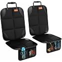 Car Seat Protector, Smart elf 2Pack Seat Protector Protect Child Seats with Thickest Padding and Non-Slip Backing Mesh Pockets for Baby and Pet