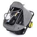 Car Seat Rain Cover,Food Grade EVA,Universal Car Seat Rain,Waterproof, Windproof Protection,Protect from Dust Snow,Rain Cover Features Quick-Access Zipper Door and Side Ventilation(Grey)