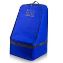 Blue Car Seat Travel Bag with Zipper for Airplane – Secure, Water-Resistant 900D Fabric with Padded Shoulder Straps, Luggage Tag, Non-Slip Base &amp; 20x20x35 Inch Size (Blue)