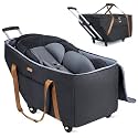 Car Seat Travel Bag with Wheels Fits Chicco KeyFit 30,Nuna Pipa,UPPAbaby MESA, Padded Car Seat Bags for Airplane, Gate Check Bag with Side Pocket, Removable Cover for Air Travel, Black