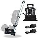 Car Seat Travel Cart with Wheels - Folding Dolly Roller for Airport, Airplane, and Luggage - Portable Carrier with Backpack Strap and Trolley Design(Black)