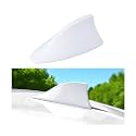 Car Shark Fin Antenna Cover, Top Roof Aerial Base AM/FM Radio Signal Base with Adhesive Tape, Fashionable Automotive Top Decoration Replacement, Universal for Vehicles (White)