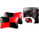 Car Sqaure RED Black Faux Leather Neck Rest for Mercedes Benz SLK-Class