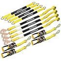 Car Tie Down Straps 4-Pack, 2inx10ft with Snap Hook, Storage Bag
