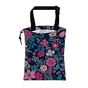 Car Trash Bag Watercolor Floral and Green Leaves Leak-Proof Car Garbage Bag with Drawstring Foldable Canvas Trash Bin with Adjustable Buckle for Car Accessories