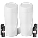 Car Trash Can with Lid-2Pack, Leakproof Garbage Can with 80 Attached Trash Bags, Mini Essential Car Accessories for Interior for Car, Home, Office（White）