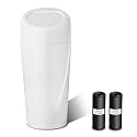 Car Trash Can with Lid, Leakproof Garbage Can with 40 Attached Trash Bags, Mini Essential Car Accessories for Interior for Car, Home, Office (White)