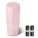 Car Trash Can with Lid, Leakproof Garbage Can with 40 Attached Trash Bags, Mini Essential Car Accessories for Interior for Car,SUV, Home, Office (Sakura Pink)