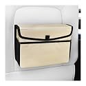 Osilly Car Trash Can, Waterproof Collapsible Vehicle Hanging Garbage Bag, Magnetic Multipurpose Auto Dustbin Storage Organizer Container Accessories, Universal for SUV, Sedan, Truck (Beige Yellow)