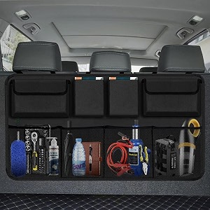 aophy nylon car trunk organizer automobiles backseat hanging organizer with 8 large storage bag -trunk organizer for suvtruckvan-free your trunk space car trunk organizer 8bag black