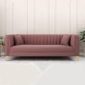 Wood Lewis 2 Seater Sofa /3 Seater Sofa / 4 Seater Sofa for Living Room (Three Seater Sofa) (Pink, 3S)