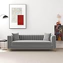 Wood Lewis 2 Seater Sofa /3 Seater Sofa / 4 Seater Sofa for Living Room (Three Seater Sofa) (Grey, 3S)