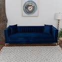 Lewis 3 Seater Sofa Set for Living Room Blue | Comfortable Three Seater Sofas Furniture | Wooden Sofa 3 Seater Couch for Home Décor Office