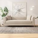 Lewis 3 Seater Sofa for Living Room Cream | Modern 3 Person Sofas | Premium Fabric Sofa Set 3 Seater Couch for Guests Room Festival Gifts