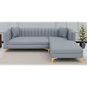 Lewis 4 Seater Fabric LHS L Shape Sofa Set for Living Room Grey RHS | L Shape 4 Seater Sofa with Lounger | Corner Sofa Couch for Office Festival Gift