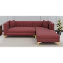 Lewis 4 Seater L Shape Sofa Set for Living Room Pink RHS | Comfortable 4 Seat | L Shape 4 Seater Fabric Sofa with Cushion for Home Office