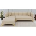 Lewis 4 Seater Sofa L Shape for Living Room Cream LHS | Corner Sofa Set 4 Seater L-Shaped | Premium Fabric Sofa Set for Guest Room Kids Room