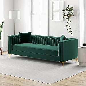 lewis fabric 3 seater sofa for living room green  comfortable 3 person sofa furniture  wooden sofa 3 seater couch for home decor wedding gift
