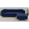 Lewis L Shape Sofa 4 Seater for Hall Blue RHS | L Shaped 4 Seater Sofa Lounger for Living Room | Modern L Shape Corner Sofa with Cushion for Home