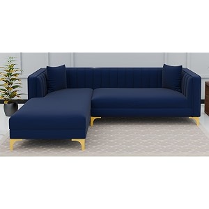 lewis l shaped 4 seater sofa for living room blue lhs  comfortable 4 person sofa  fabric sofa 4 seater l shape sofa for bedroom balcony garden