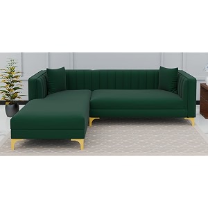 lewis l shaped 4 seater sofa for living room green lhs  comfortable 4 person sofa  fabric sofa 4 seater l shape sofa for bedroom balcony garden