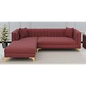 Lewis L Shaped 4 Seater Sofa for Living Room Pink LHS | Comfortable 4 Person Sofa | Fabric Sofa 4 Seater L Shape Sofa for Bedroom Balcony Garden