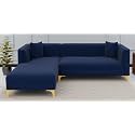 Lewis L Shaped 4 Seater Sofa for Living Room Blue LHS | Comfortable 4 Person Sofa | Fabric Sofa 4 Seater L Shape Sofa for Bedroom Balcony Garden