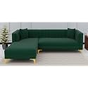 Lewis L Shaped 4 Seater Sofa for Living Room Green LHS | Comfortable 4 Person Sofa | Fabric Sofa 4 Seater L Shape Sofa for Bedroom Balcony Garden