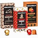 Caramelly Limited Edition Pack Flavoured Nespresso Compatible Coffee Capsules, 30 Aluminium Coffee Pods | Rocher Hazelnut, Biscoffee Crunch &amp; Pumpkin Spice | No Added Sugar | 100% Arabica
