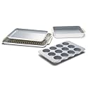 Caraway Nonstick Ceramic Bakeware Set (5 Pieces) - Baking Sheets, Assorted Baking Pans &amp; Storage - Aluminized Steel Body - Non Toxic, PTFE &amp; PFOA Free - White