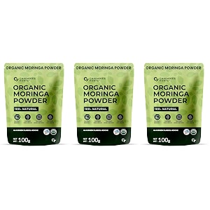 carbamide forte 100 moringa powder organic - usda certified  moringa leaves powder organic for immunity digestion amp energy  100g pack of 3