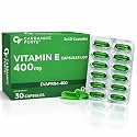 Carbamide Forte 400 mg Vitamin E Capsules for Face and Hair | 100% Natural Vitamin E Supplement with VitaminE Oil | Paraben Free - 30 Capsules