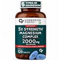 Carbamide Forte Magnesium Supplement with 5X Strength, formulated with Magnesium Glycinate, Citrate, Gluconate, Aspartate & Oxide | 2000 mg per Serving | 120 Tablets