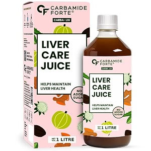 carbamide forte ayurvedic liver care juice - 1l  herbal liver detox supplement  antioxidant-rich formula with 15 ayurvedic herbs  no added sugar amp artificial colour