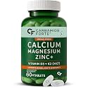 Carbamide Forte Veg Calcium And Vitamin D3 Tablets | Calcium Tablets For Women & Men | Magnesium Zinc Supplement With Vitamin D3 + K2 MK7 To Support Bones Health, Joints & Immunity - 60 Tablets
