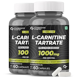 carbamide forte l carnitine supplement 1000mg capsules for men amp women  pre workout supplement - 60 veg capsules pack of 2 2 count