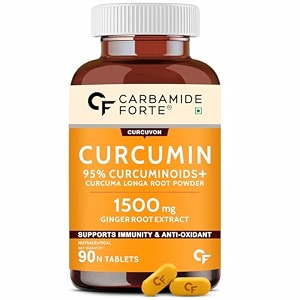 carbamide forte curcumin with piperine tablets with 95 curcuminoids  immunity boosters tablet for adults with curcuma longa turmeric powder amp ginger  90 veg curcumin tablets pack of 3