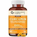 Carbamide Forte Curcumin With Piperine Tablets With 95% Curcuminoids | Immunity Boosters Tablet For Adults With Curcuma Longa, Turmeric Powder &amp; Ginger 90 Veg Curcumin Tablets (Pack Of 2)