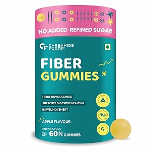carbamide forte fiber gummies  daily fiber supplement  dietary supplements for constipation  healthy digestion weight amp blood sugar management  60 veg apple flavoured gummies