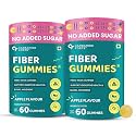 Carbamide Forte Fiber Gummies | Daily Fiber Supplement Gummies Supports Healthy Digestion & Supports Blood Sugar Management | Prebiotic Dietary Fiber Supplement | 60 Veg Apple Flavoured Gummies