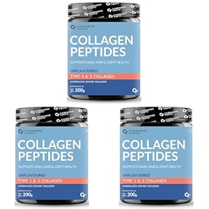 carbamide forte hydrolyzed collagen powder  type 1 amp 3 collagen peptides powder for glowing skin amp hair - unflavored - collagen supplements for women amp men - 200g pack of 2