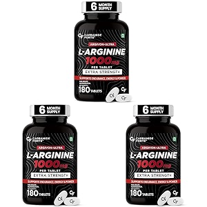 carbamide forte l arginine 1000 mg  l-arginine supplements for man  boosts nitric oxide production  improved oxygen flow -veg 180 tablets pack of 3