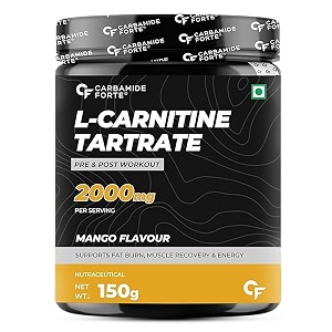 carbamide forte l carnitine powder for men amp women  l carnitine tartrate fat burn amp muscle recovery  l-carnitine powder pre amp post workout supplement  mango flavour - 150g