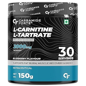 carbamide forte l carnitine powder for men amp women  l carnitine tartrate fat burn amp muscle recovery  l-carnitine powder pre amp post workout supplement  blueberry flavour - 150g