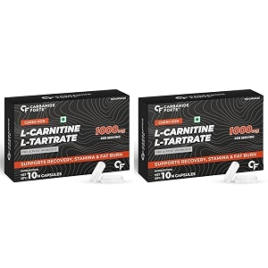 carbamide forte l carnitine l-tartrate 1000mg capsules for men amp women  pre workout supplement - 10 veg capsules pack of 2
