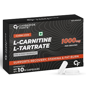 carbamide forte l carnitine l-tartrate 1000mg capsules for men amp women  pre workout supplement - 10 veg capsules