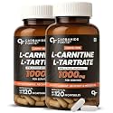 Carbamide Forte L-Carnitine L-Tartrate 1000mg Capsules for Men &amp; Women | Pre Workout Supplement - 120 Veg Capsules (Pack of 2)